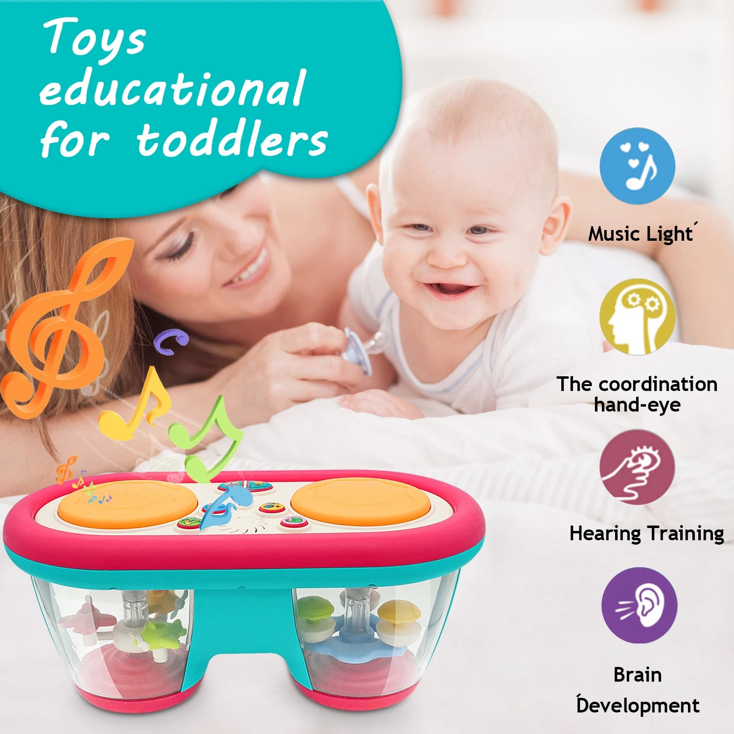 New Kids Musical Toy Baby Clap Drum Rotating Music Sensory in USA