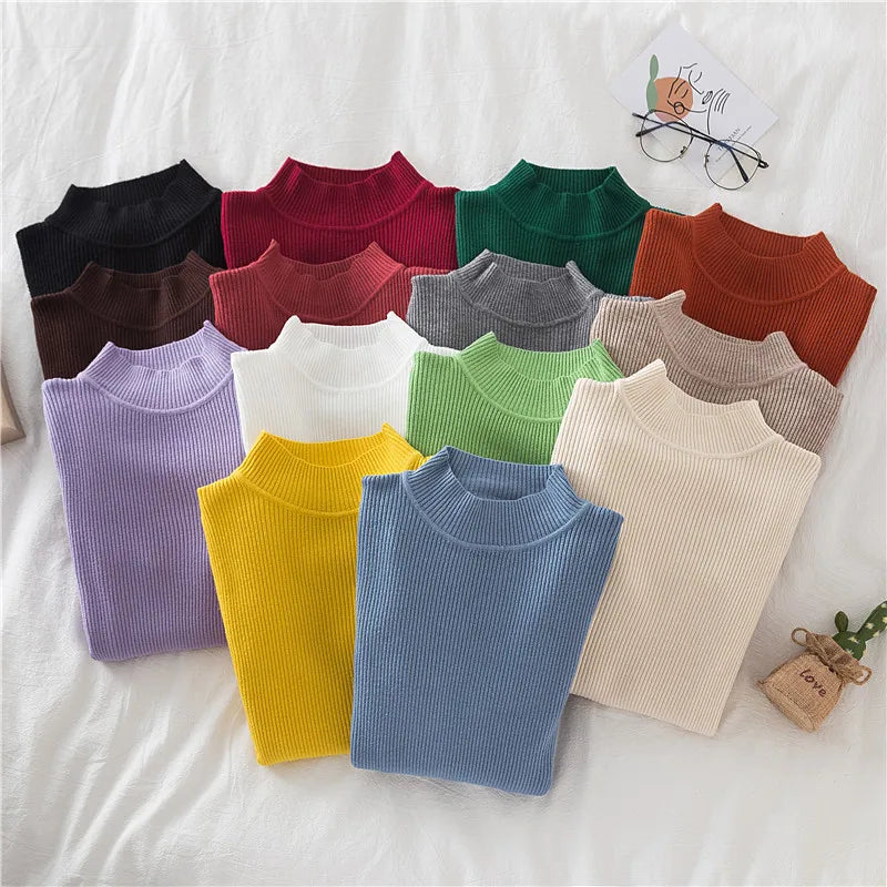 Women Spring Turtleneck Sweater Knitted Soft Pullovers cashmere in USA