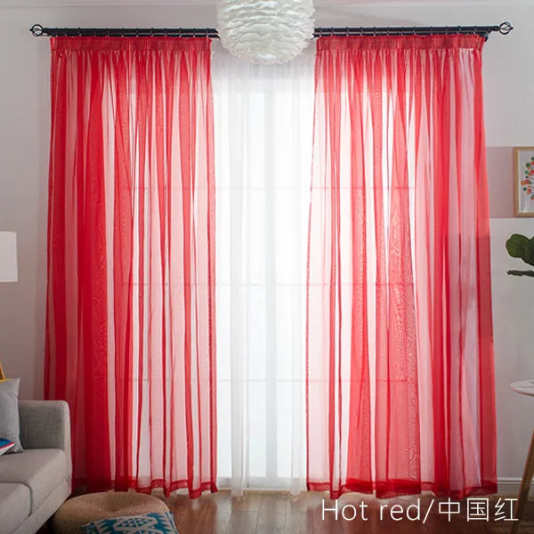 Solid Color Multicolor Bay Window Screening Door Curtains IN USA.