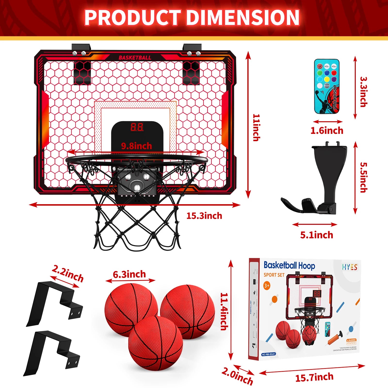 Remote Control Mini Basketball Hoop Electronic Scoreboard in USA