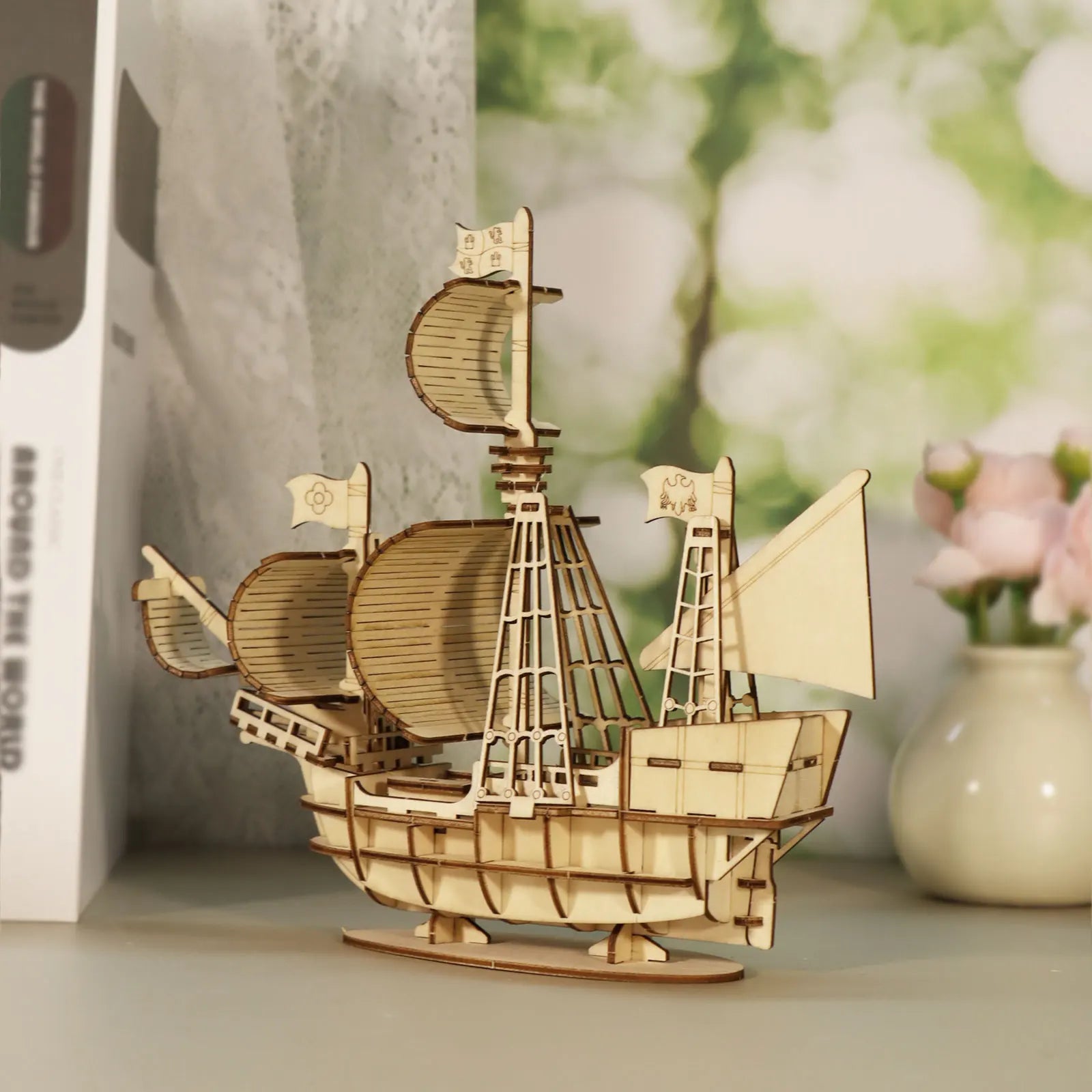 Wooden Puzzles Ocean Sailboat Model Kits Brainteaser in USA