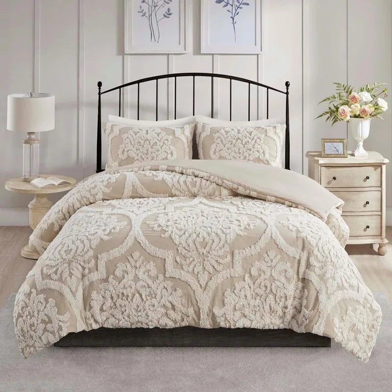 Cotton Duvet- Modern Luxe All Season Comforter Cover Bed Set