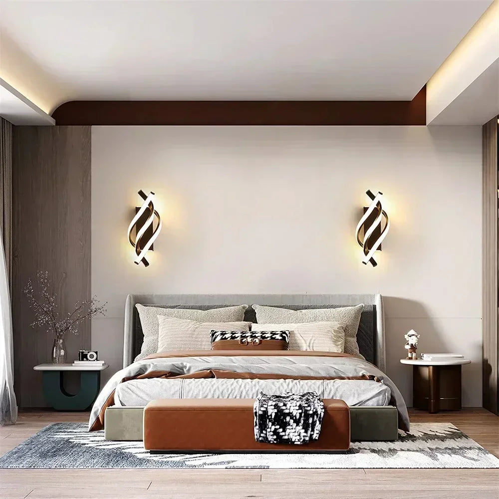 Modern LED Wall Light Curved Design Spiral Wall Lamp IN USA.