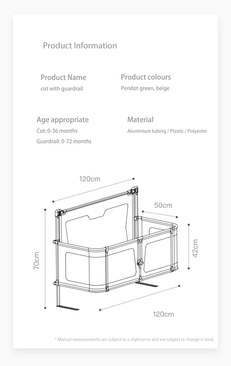 Baby Cot Dual-use Comfortable Toddler Baby Bed in USA