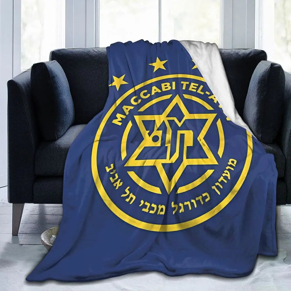 Maccabi Aviv Flannel Throw Blanket Warm Bed Blanket in USA.