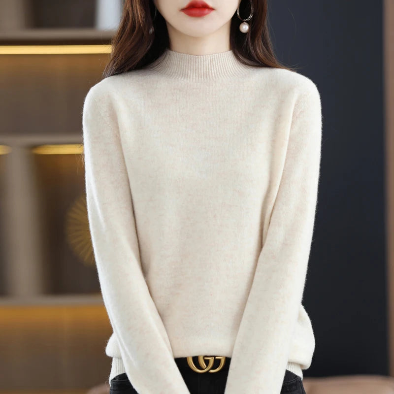 Pure Wool Half-neck Pullover In Autumn And Winter New Cashmere in USA