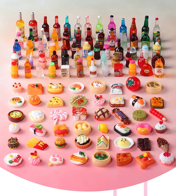 Miniature Dollhouse Supermarket Food Snacks Mini Cake Wine in USA