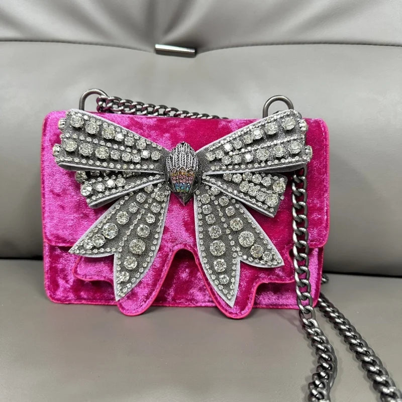 KURT GEIGER LONDON Diamond Studded Bow Bag Fashion in USA