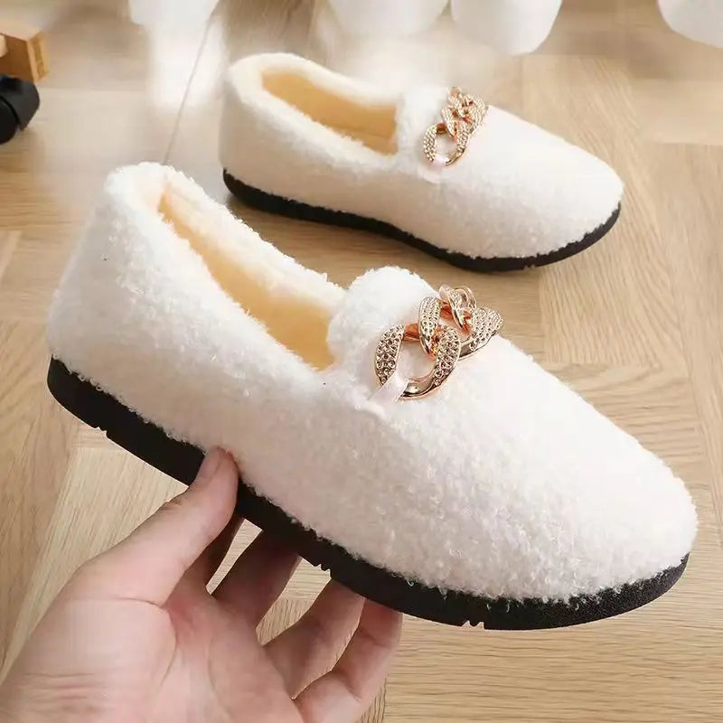 Womens Winter Slippers Warm Short Plush House Shoes in USA