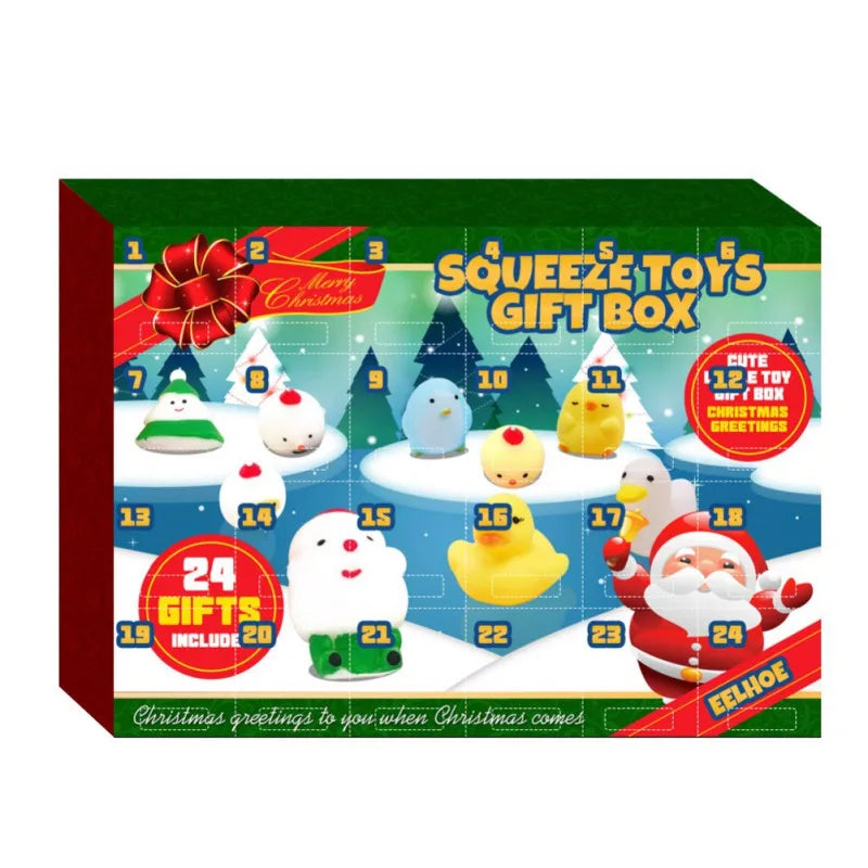 24 Days/set Squeeze Toys Christmas Countdown Advent Calendar Toy for K