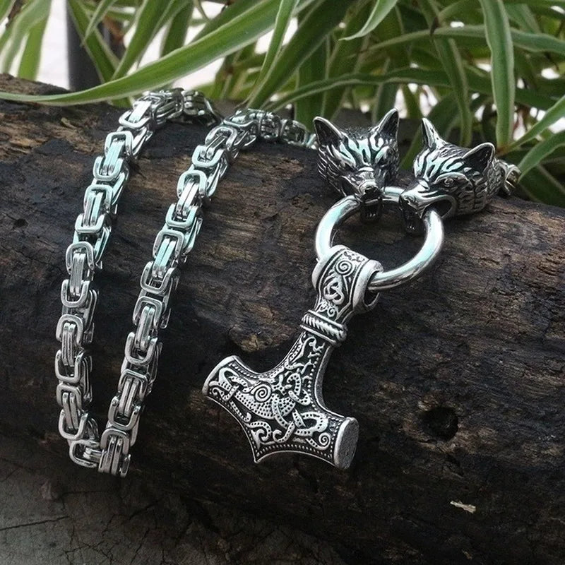 Stainless Steel Nordic Celtic Hammer Pendant Necklace in USA