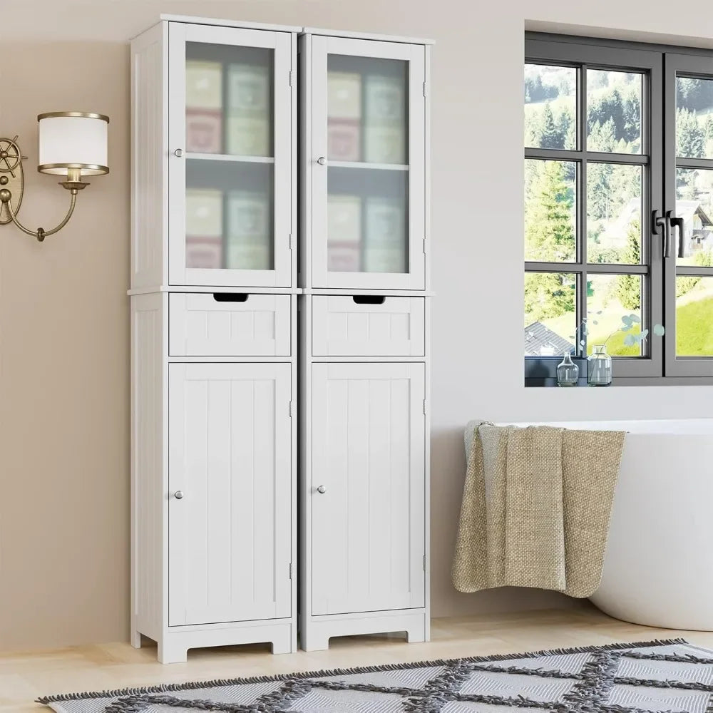 Bathroom Cabinet, Storage Cabinet with Doors Drawer