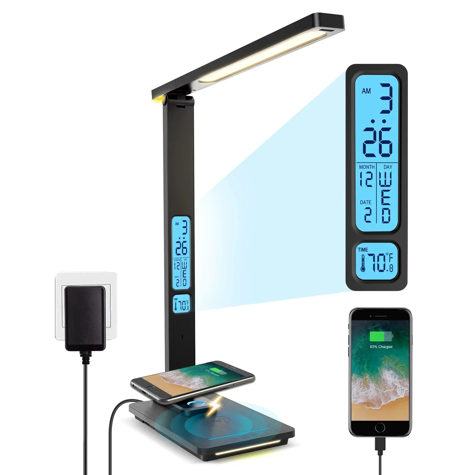 LAOPAO QI Wireless Charging LED Desk Lamp in USA.