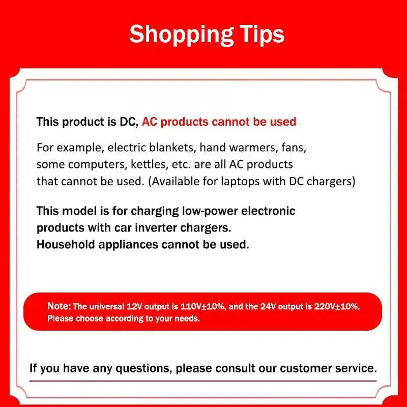 Car Inverter DC12V/24V to DC110V/220V 150W Peak LED Display Sockets Po