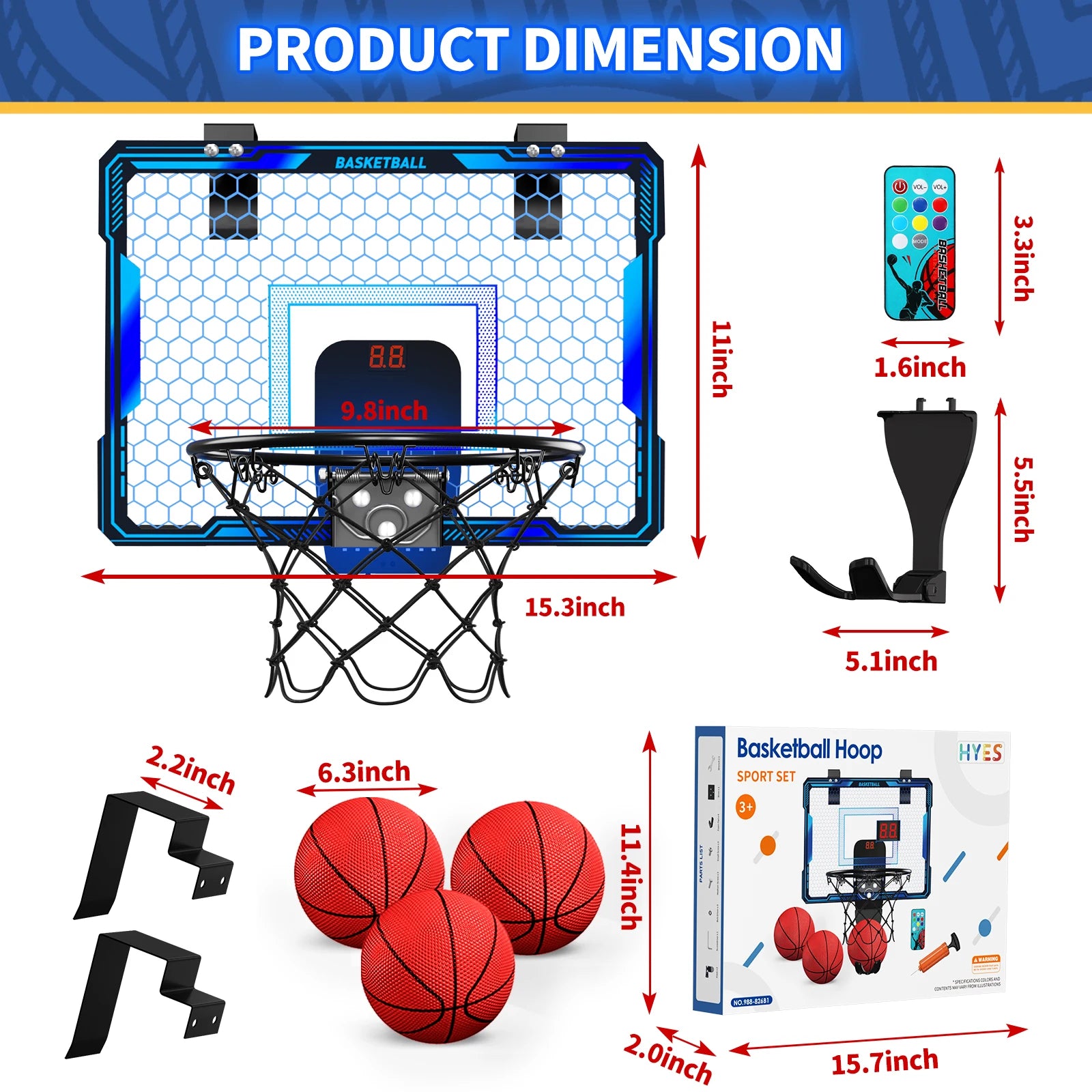 Remote Control Mini Basketball Hoop Electronic Scoreboard in USA