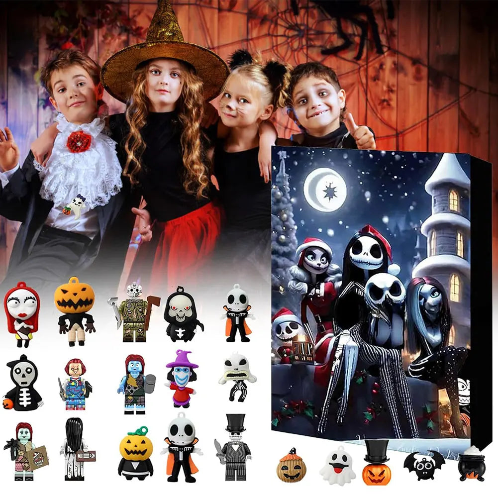 2024 Halloween Horror Figures Advent Calendar with 24Pcs Collectible D