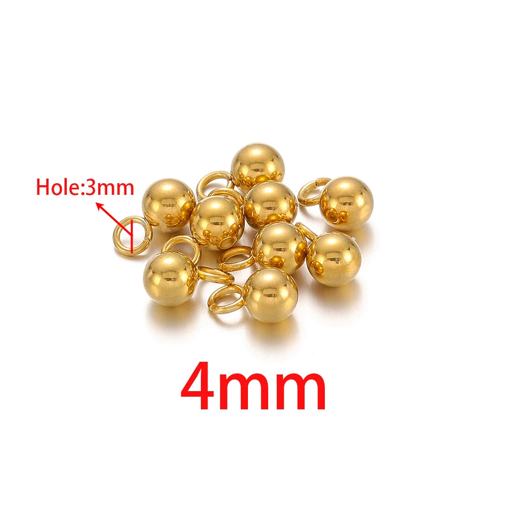 Stainless Steel Solid Ball Beads Charms Pendants for Necklaces in USA.