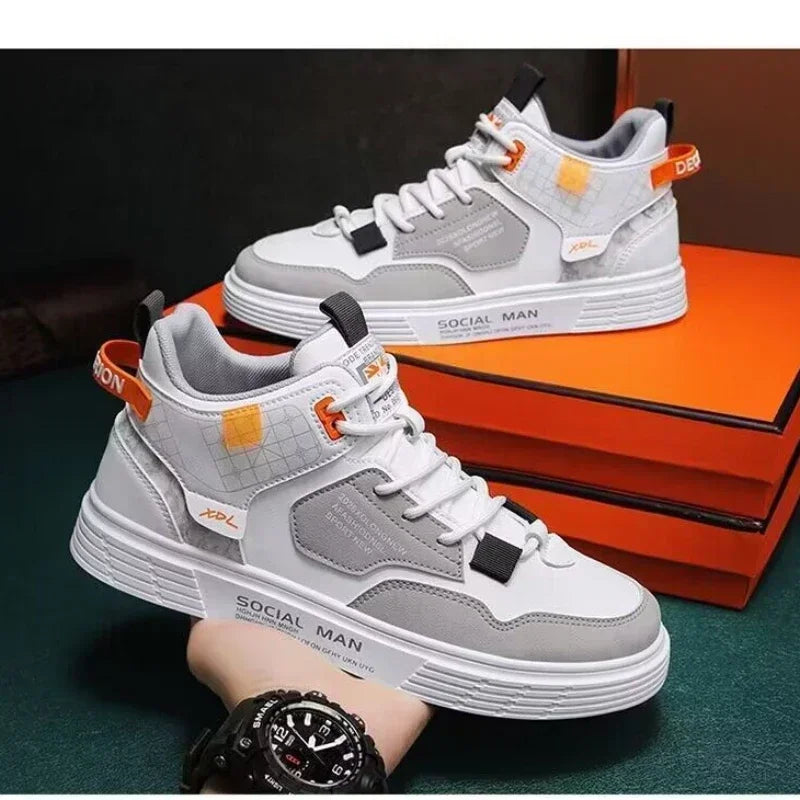 Men's shoes 2024 summer new breathable white shoes men's trendy and ve