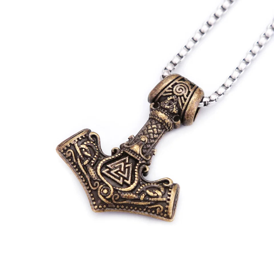 Vintage Stainless Steel Viking Thor's Hammer Pendant in USA