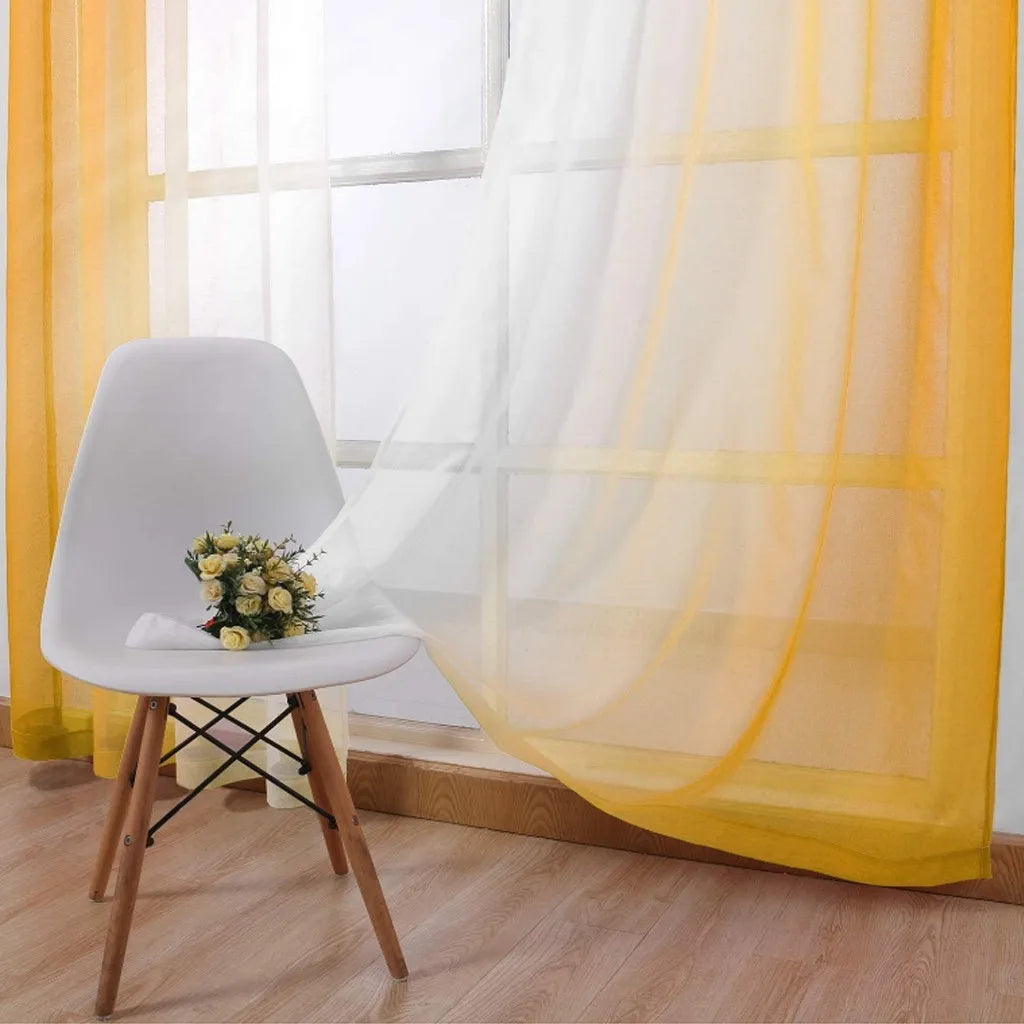 Modern Gradient Color Curtain Tulle Decorative Sheer Curtains IN USA.