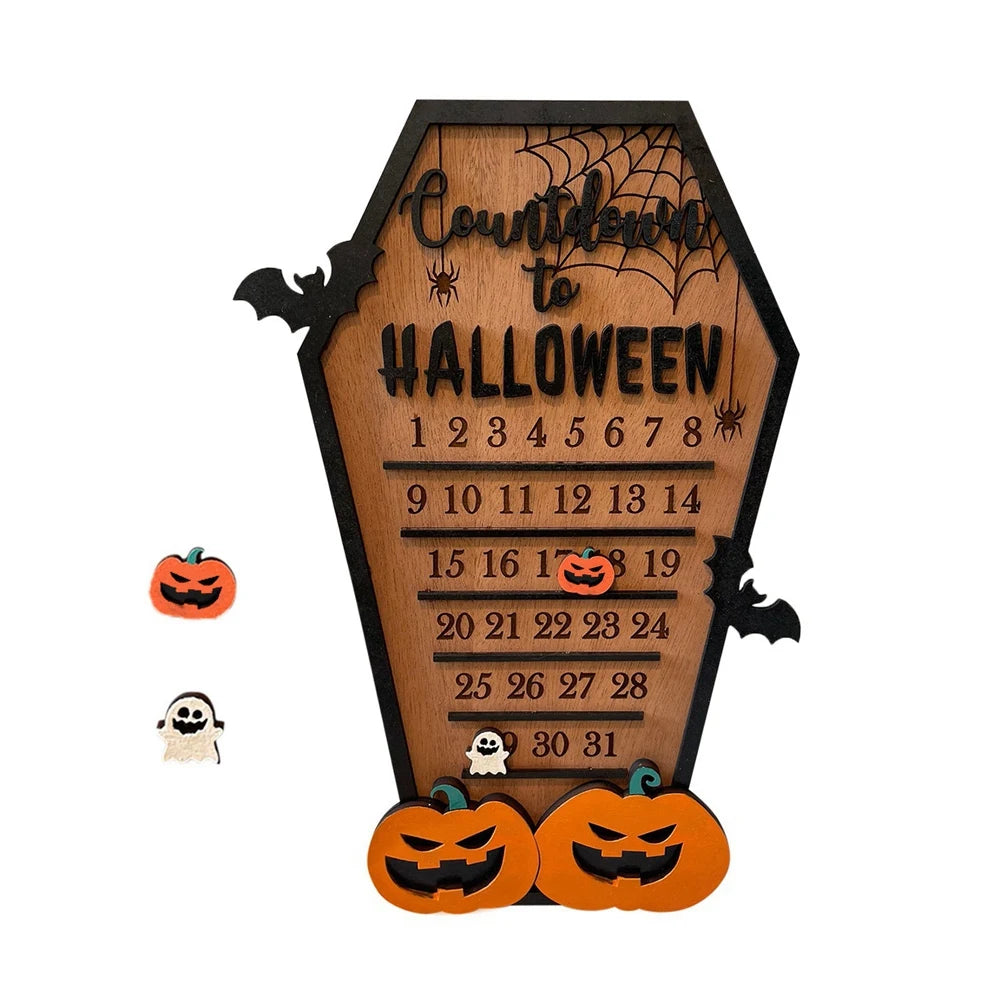 Halloween Countdown Wood Coffin Advent Calendar 31 Day Halloween Count