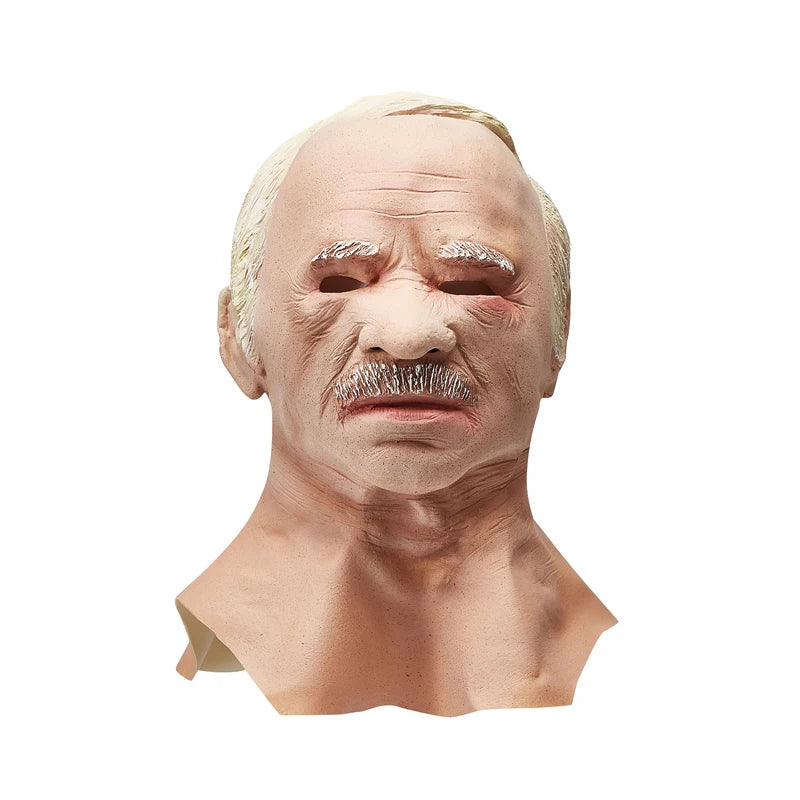 Old Man Mask Halloween Wrinkle Full Head Mask in USA