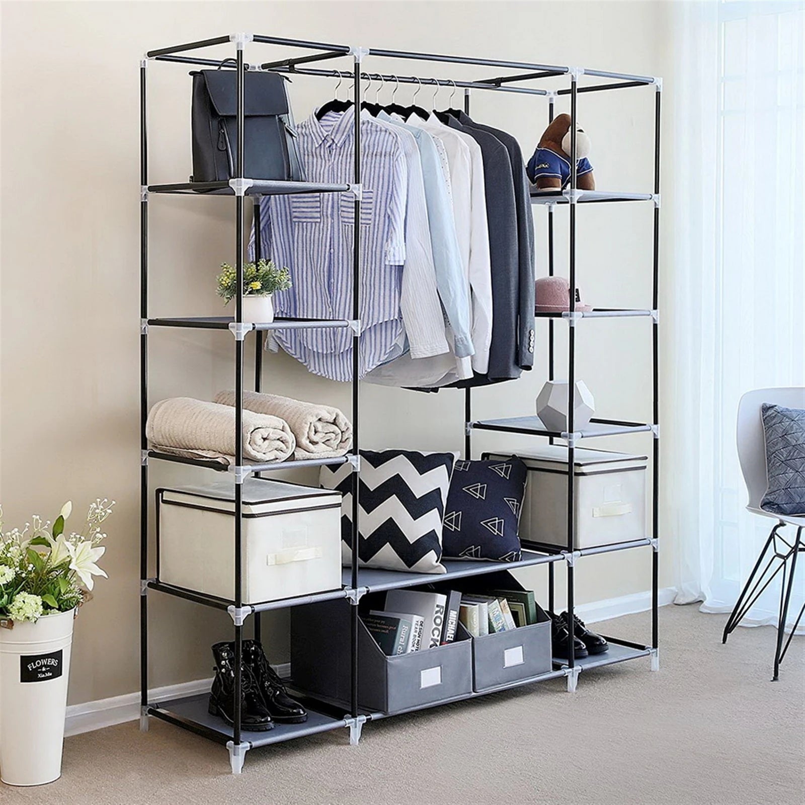 Portable Clothes Closet Wardrobe Storage Organizer IN USA.