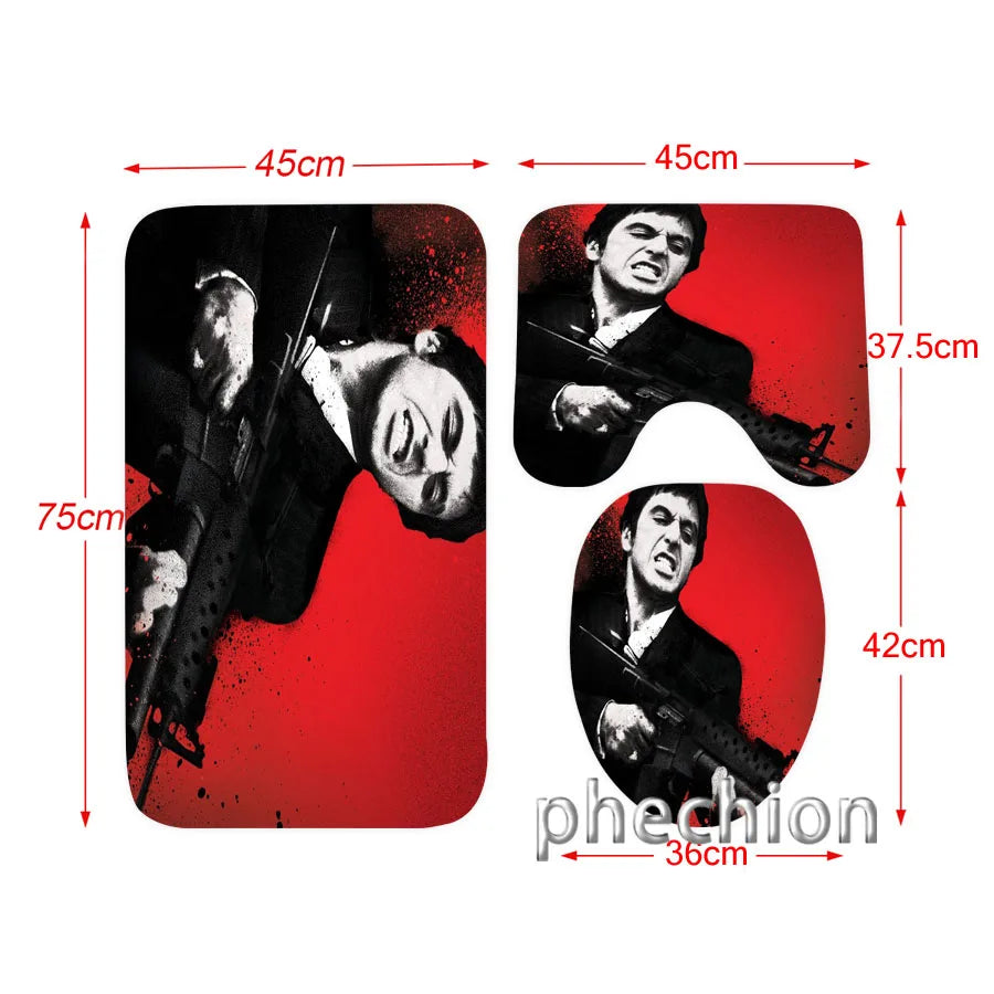 3D Print Scarface Shower Curtain Waterproof Bathroom Curtain in USA.