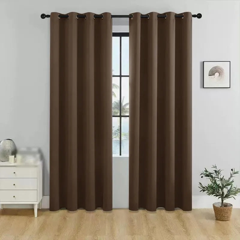 Panel Solid Color Blackout Curtain Room Darkening Light Reducing Curtain in USA