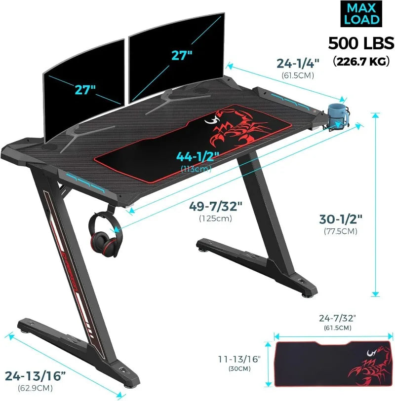 Shaped Home Office PC Computer Desks Gamer Tables IN USA.