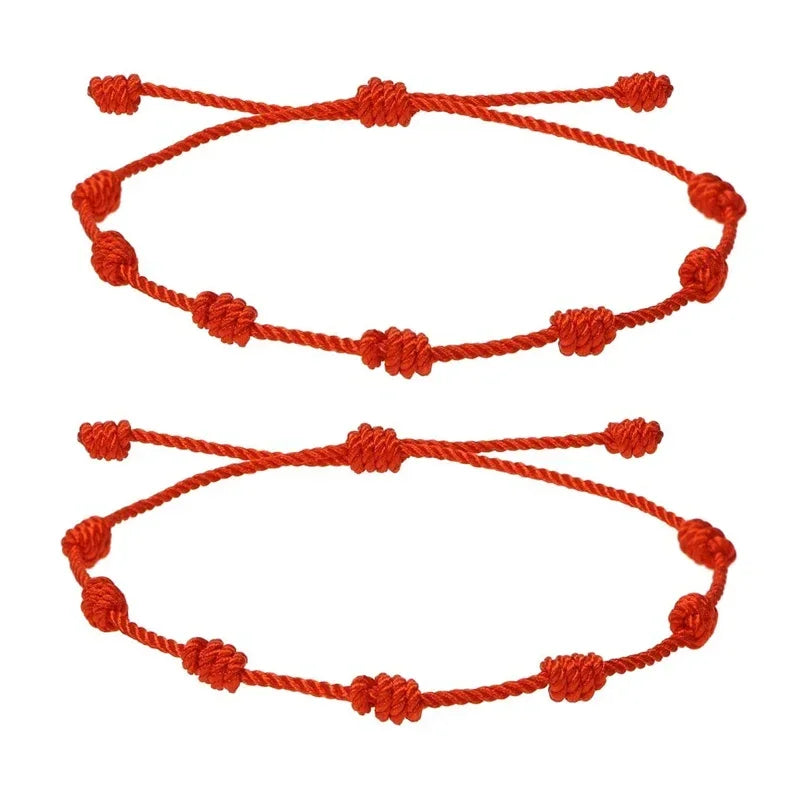 Knots Red Black String Bracelet For Protection Lucky Amulet in USA.