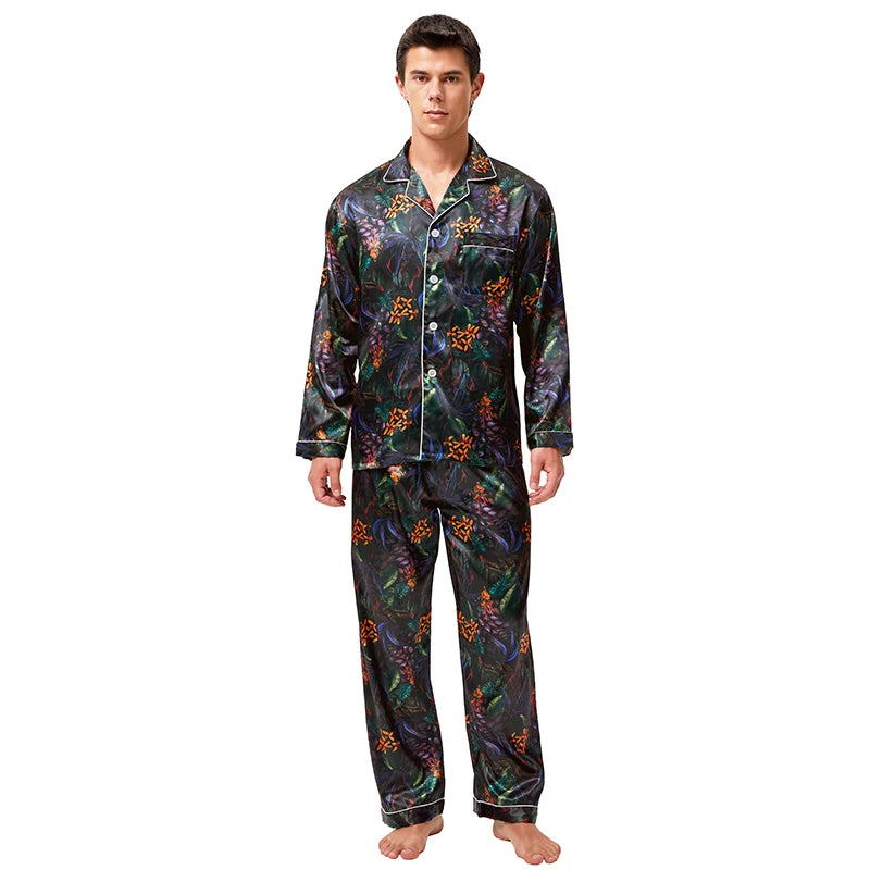 Tony&Candice Men's Satin Silk Pajama Set Men Pajamas Silk in USA