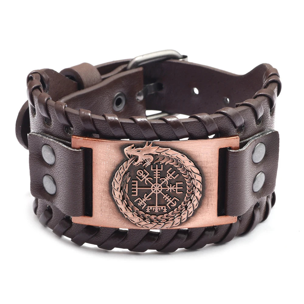 Leather Pirate Compass Bracelet Men's Bracelet in USA