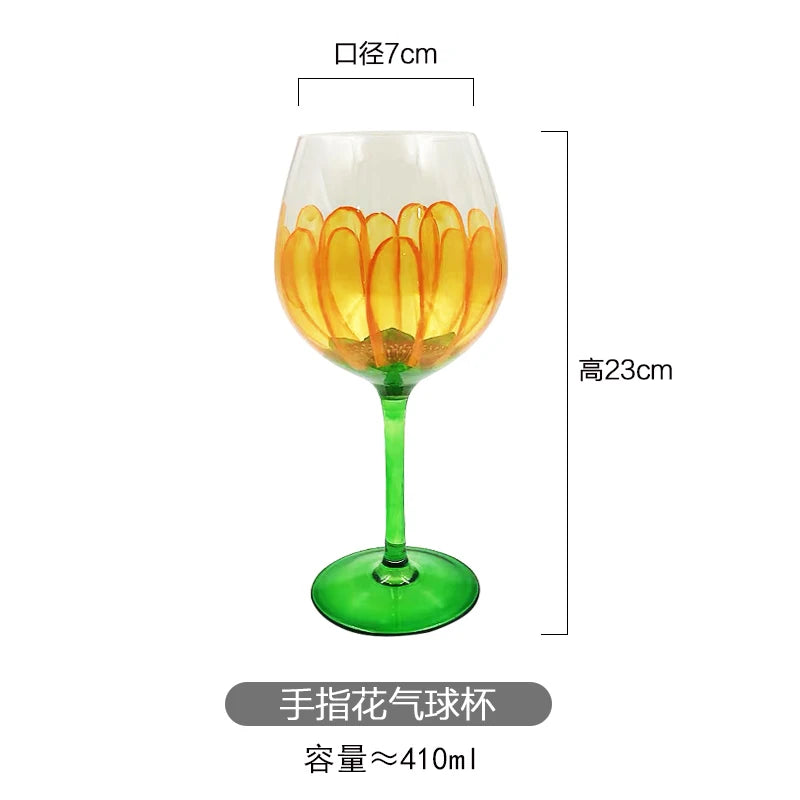 Hand Painted Wine Glass, Champagne Cup, Goblet, Crystal Cups in USA.