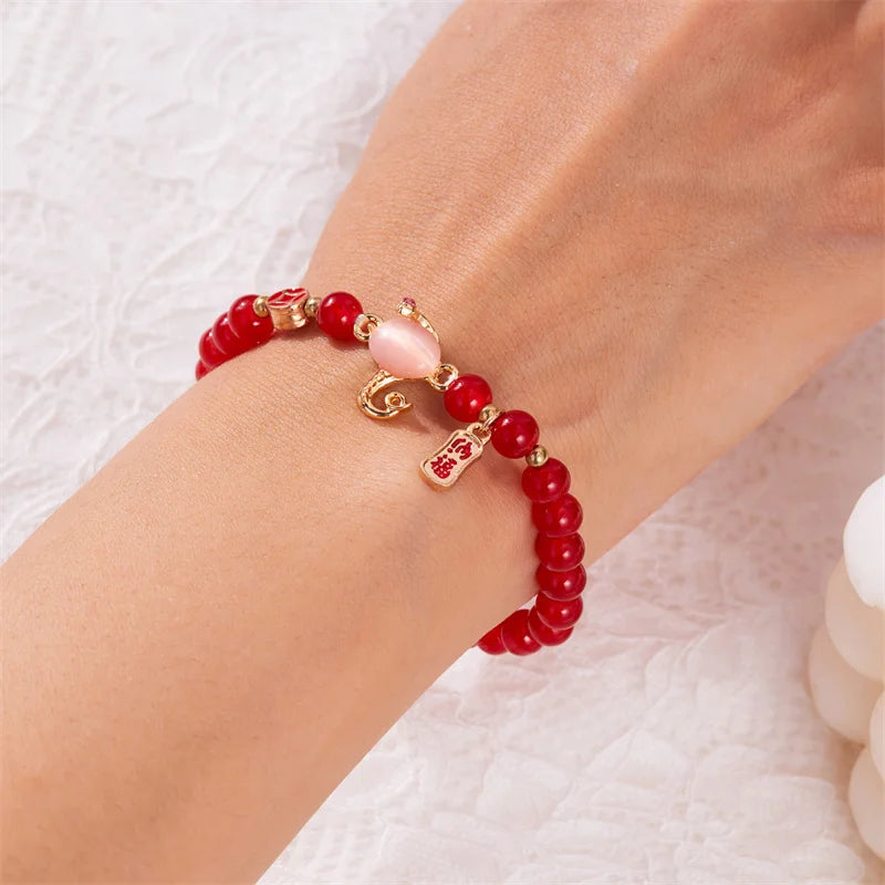 Snake Year Luck Bracelet Women Blessing Amulet in USA