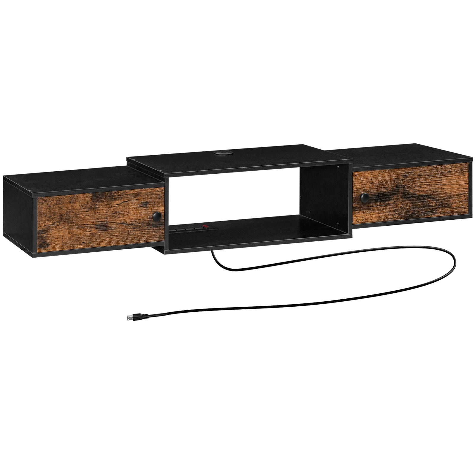 Floating TV Stand Power Outlet Modern Wall Mounted IN USA.