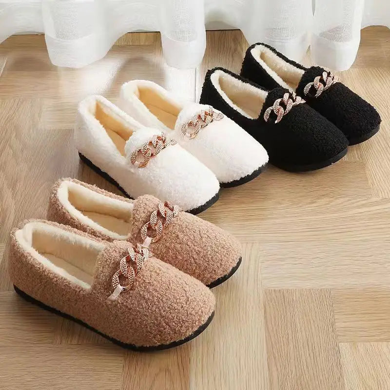 Womens Winter Slippers Warm Short Plush House Shoes in USA