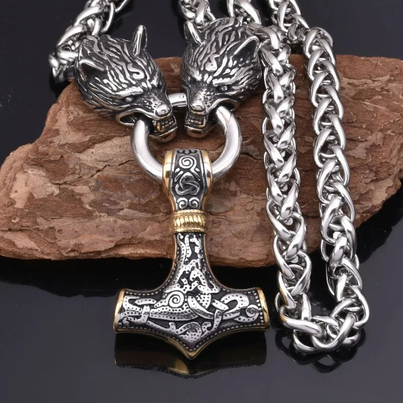 Fashion Viking style Thor hammer pendant necklace in USA