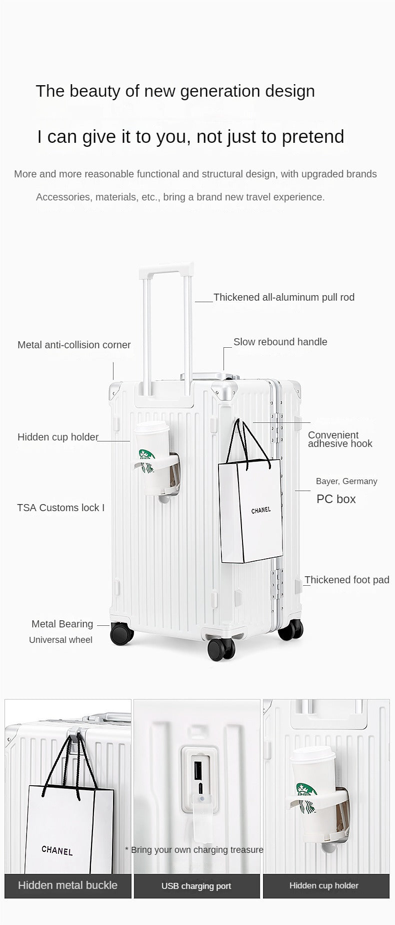 Over-sized Multi-Functional Travel Suitcases Large in USA