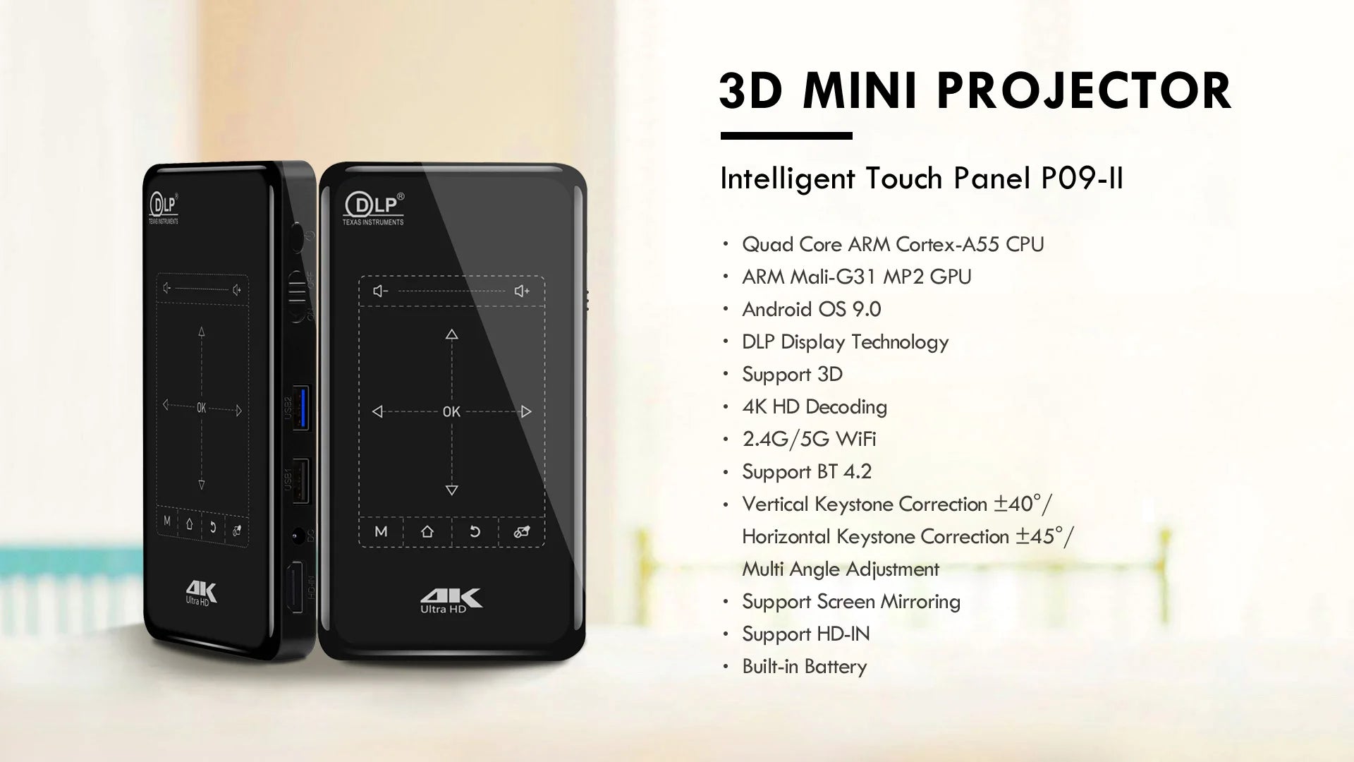 Mini Portable 4K Pro Projector Smart Home Theater LED in USA.