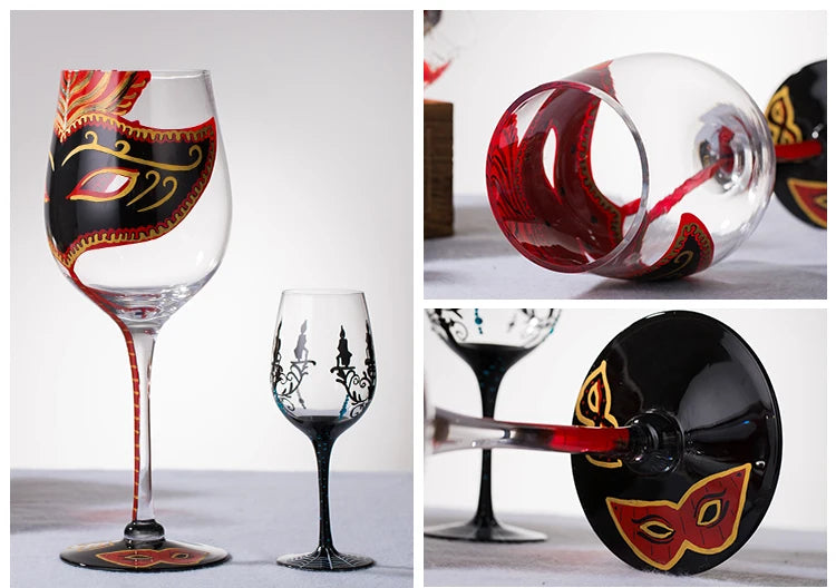 Hand Painted Wine Glass, Champagne Cup, Goblet, Crystal Cups in USA.