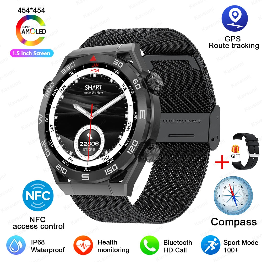 GPS Tracker Smartwatch Men NFC Bluetooth Call IN USA.