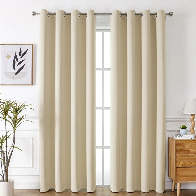 Grommet Solid Blackout Curtains Bedroom in USA