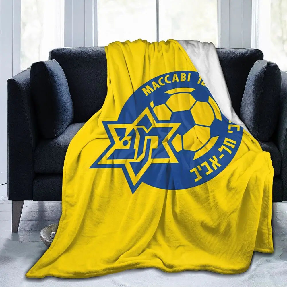 Maccabi Aviv Flannel Throw Blanket Warm Bed Blanket in USA.