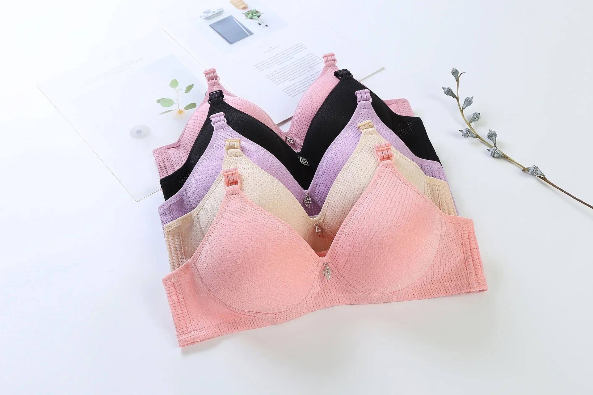 Gathered Active Bra Women Plus Size Push Up Solid Wireless in USA