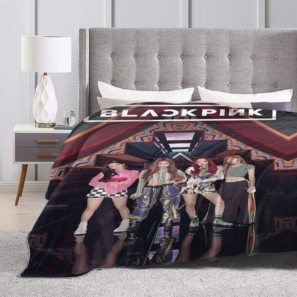 Music Idol Black-Pinks Girl Blankets Flannel All Season in USA