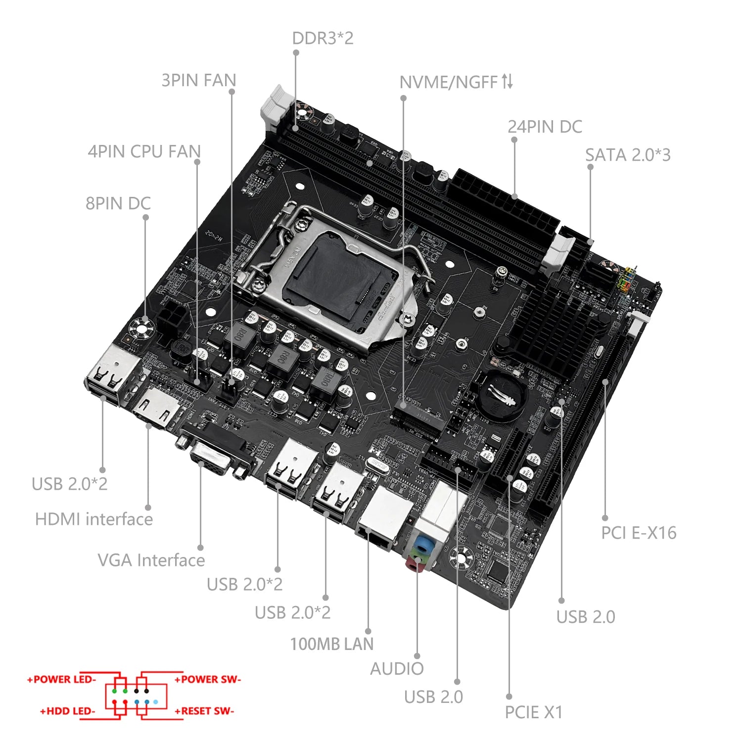 MACHINIST H61 Motherboard LGA 1155 DDR3 RAM Compatible With Intel Core