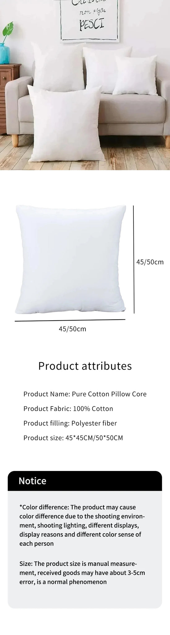 High Elastic Throw Pillow Core in USA