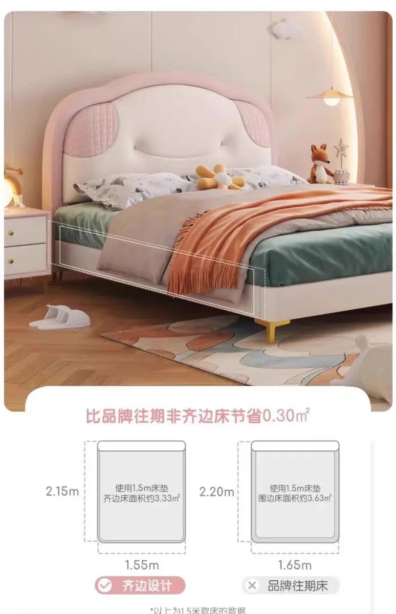 Double Bed Household Single Storage Double Bed Girl Bedroom