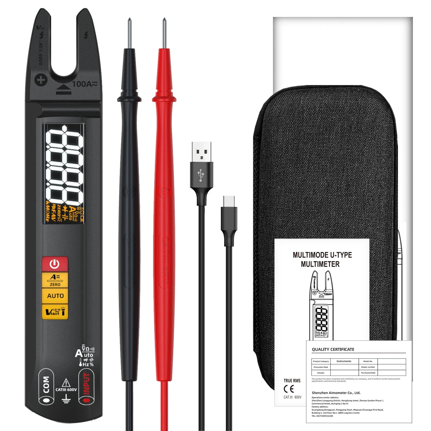 BSIDE Digital Clamp Meter Fork DC AC Professional 100A Ammeter Pliers 